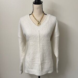 Max Studio Soft White V-Neck Sweater